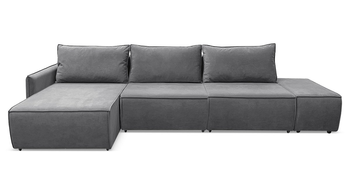 Угловой диван Токио Мах Серый велюр