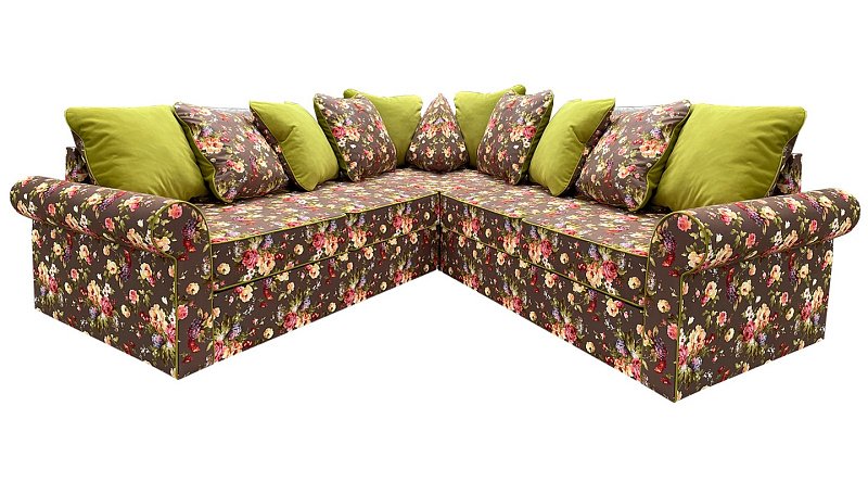 Большой Угловой диван Халланд с подушками и ящиком для белья