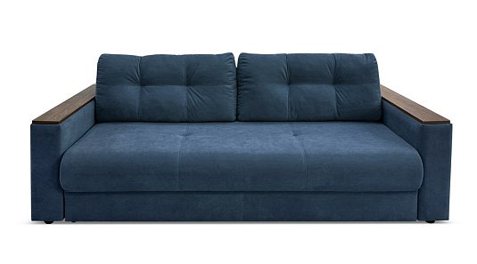 Прямой диван Анкона М Синий велюр