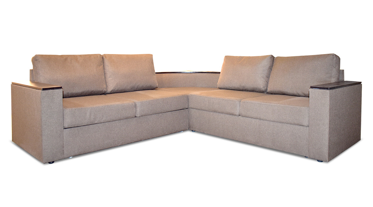 Угловой диван Фоборг с полкой Бежевый