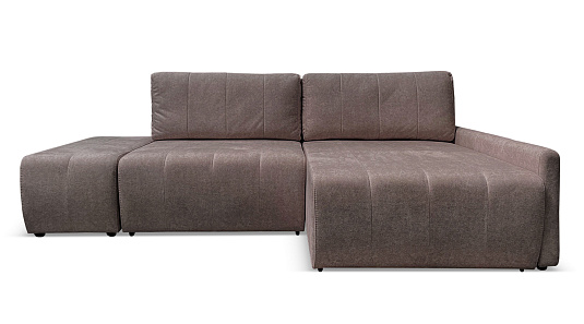 Угловой диван Осака с пуфом  Коричневый велюр