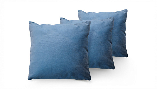 Три декоративных подушки SILVER синий
