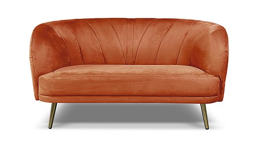 Прямой диван Рочестер Терракотовая замша